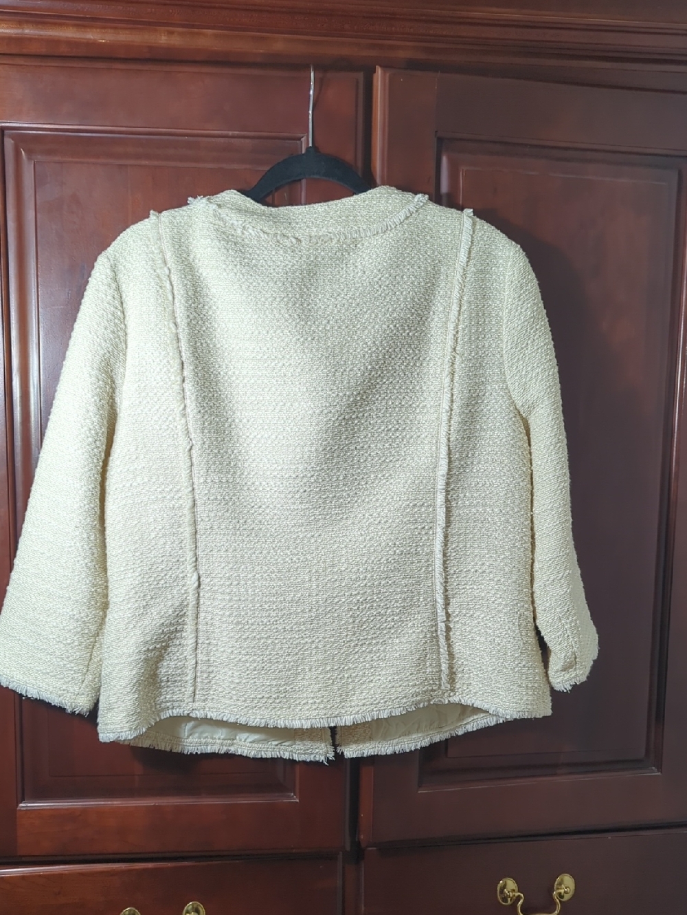 Ruby Rd. Cream Textured Open-Front Bouclé Jacket - Picture 7 of 7
